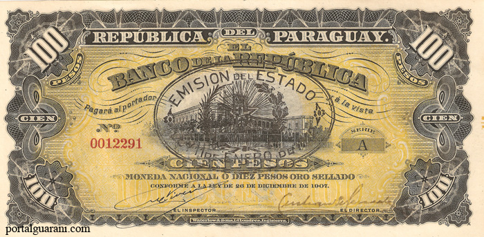 CIEN PESOS MONEDA NACIONAL - DOBLE RESELLADO - FIRMA: M. VIVEROS - CRENSHAN MENÉNDEZ